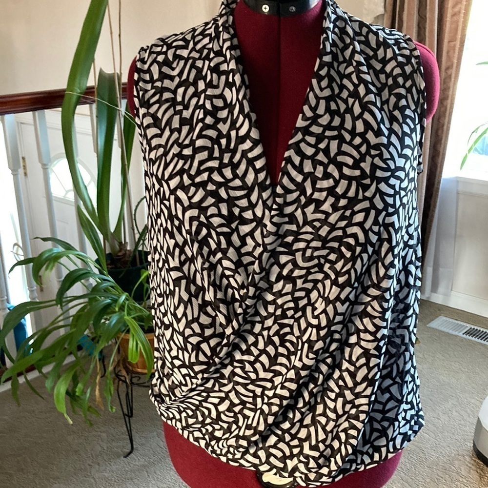 Kut From The Kloth Womens Sleeveless Wrap Chiffon Blouse Size M